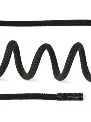 Шнурок круглый для байки, 6мм, длина 130 см цв.черный.цена за1 шт