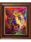 Цветной гепард - Картина со стеклянными стразами на подрамнике,40*50см,26цв