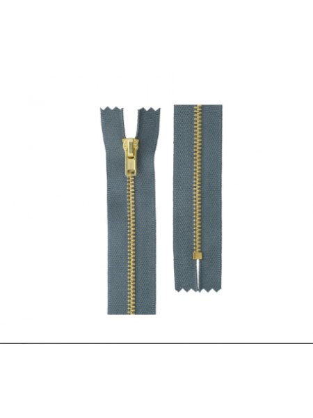 Молния для шитья-джинсовая, металл, Т3-18 см, цв-т.серый