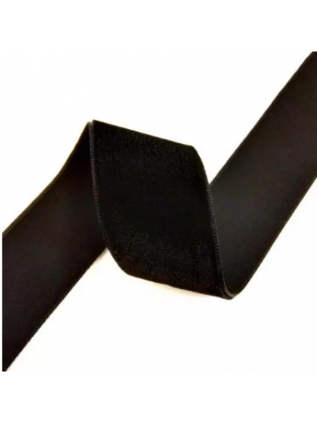 Лента бархатная, 25мм,черная,цена за 1 метр