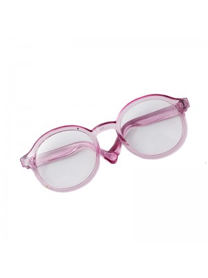 Очки со стеклом(пластик прозрачный) 9см, розовые