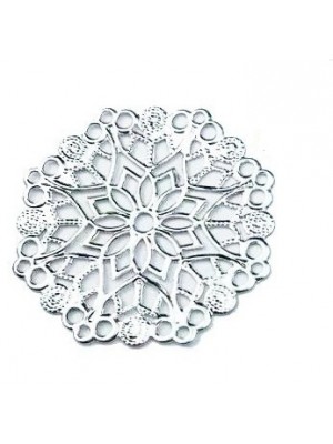 Декоративный элемент,филигрань,круг,цв-серебо. 33 мм,цена за 2 шт