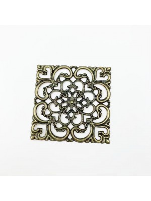 Декоративный элемент,филигрань,квадрат,цв-бронза. 40 мм,цена за 2 шт