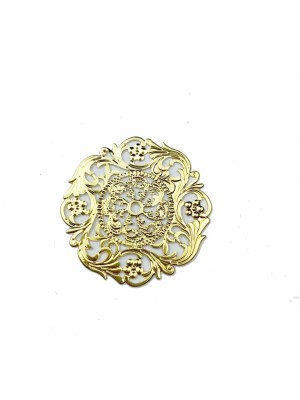 Декоративный элемент ,филигрань,круг,45мм,цв.золото,цена за 2 шт