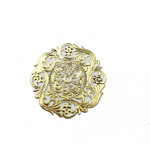 Декоративный элемент ,филигрань,круг,45мм,цв.золото,цена за 2 шт