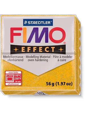 Полимерная глина FIMO effect,57гр,золотой с блестками