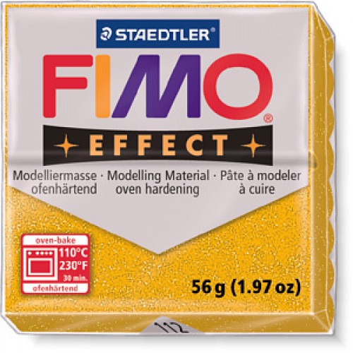 Полимерная глина FIMO effect,57гр,золотой с блестками