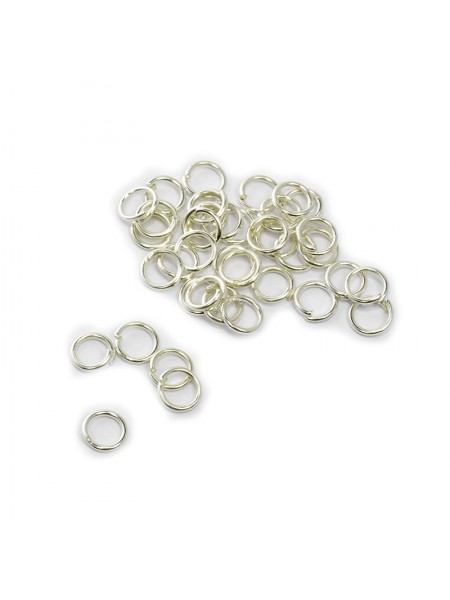 Колечки соединительные,цв-серебро,7 мм,цена за 10 шт