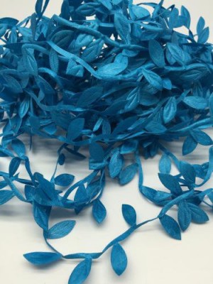 Тесьма декоративная( с листиками)синяя,цена за 1 метр