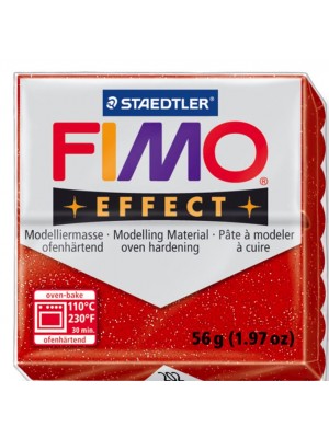Полимерная глина FIMO effect,57гр,красный с блестками