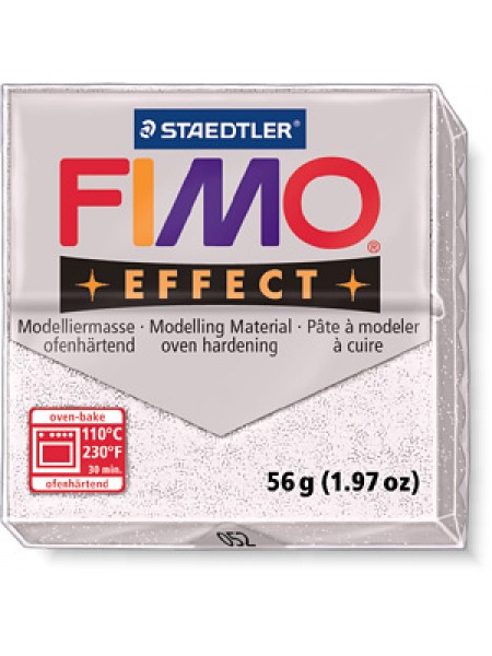 Полимерная глина FIMO effect,57гр,белый с блестками