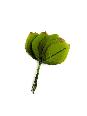 Листочки гофрированные,зелёные с тонировкой,10шт