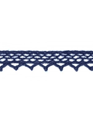 Кружево вязанное, хлопок,0,8см.цв синий,002-54.цена за 1 м