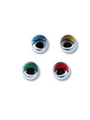 Глаза круглые с бегающими зрачками , 12 мм, зелёные с ресницами,,цена за пару