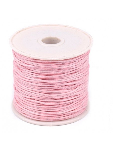 Вощеный шнур,1 мм. цвет светло-розовый