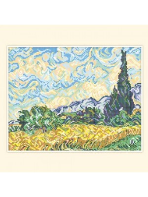 Схема  для вышивки бисером "Пшеничное поле с кипарисами" (В. Ван Гог)  РС-240-Р