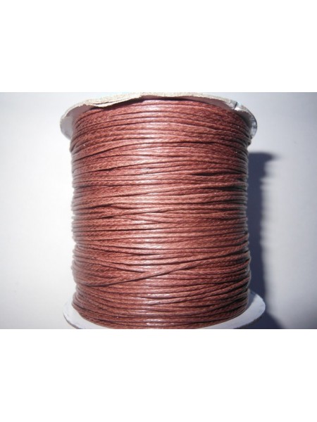 Вощеный шнур,1 мм.цвет коричневый -100