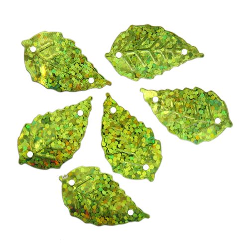 Пайетки "Листочки",10гр,цв-св.-зеленый голограмма, А200-05