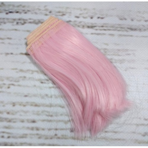 Трессы-прямые (волосы для кукол),10см-цв-розовый