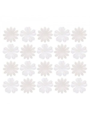  Набор цветков из шелковичной бумаги,цв-белый, 2 вида,упак./20 шт. 