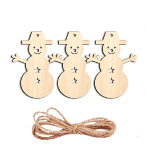 Заготовка для ёлочной игрушки-Снеговик с верёвочкой, 70*80мм