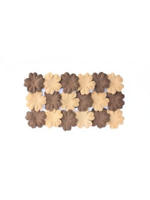  Набор цветков из шелковичной бумаги,цв-коричневый/песочный, 2 вида,упак./20 шт. 