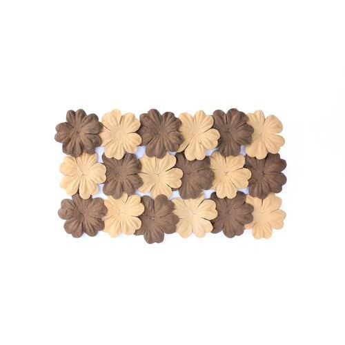  Набор цветков из шелковичной бумаги,цв-коричневый/песочный, 2 вида,упак./20 шт. 