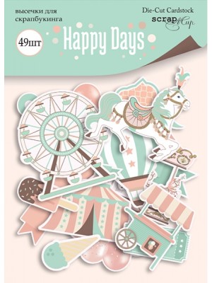 Набор высечек для скрапбукинга  от Scrapmir 36шт Happy Days