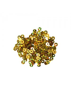 Пайетки плоские -3 мм,10гр,цвет-золото голограмма А100-20
