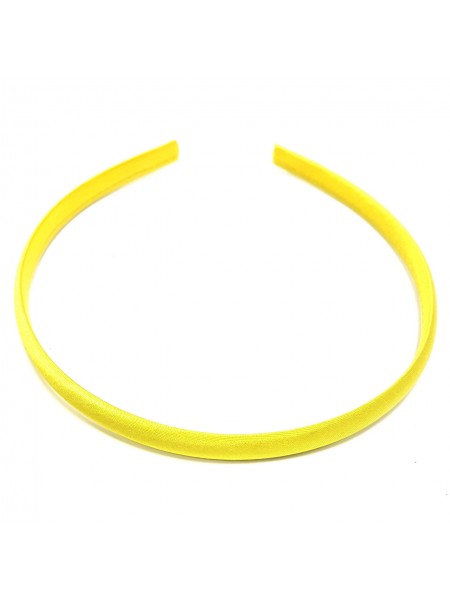 Обруч пластиковый в атласной ленте,10 мм-№8-ярко-жёлтый