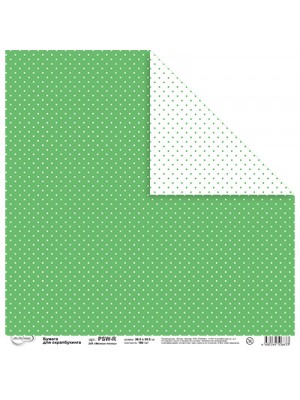 Бумага,двусторонняя,Мелкие точки, цв. зелёный