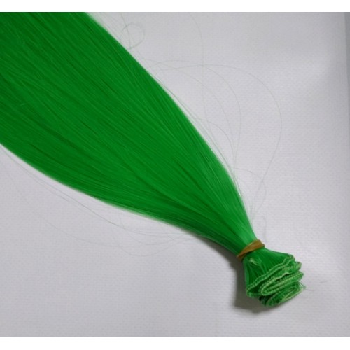 Трессы-прямые (волосы для кукол) , зелёные.15 см