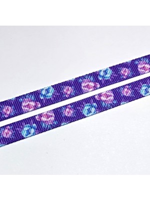 Лента репсовая Цветы,фиолетовая,0,9см.цена за 1 м
