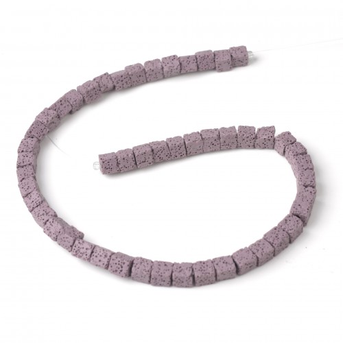 Бусины из лавы.цв-фиолетовый,квадрат 10 мм, цена за 4 шт