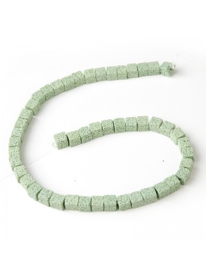 Бусины из лавы.цв-св-зелёный,квадрат 10 мм, цена за 4 шт