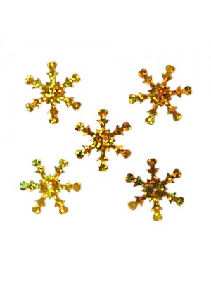 Пайетки 'снежинки',цв- золото голограмма,13мм- А20-6