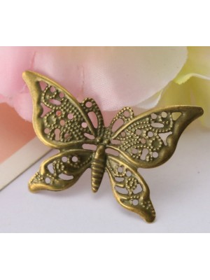 Декоративный элемент,бабочка филигрань,цв-бронза.40*26мм,цена за 2 шт