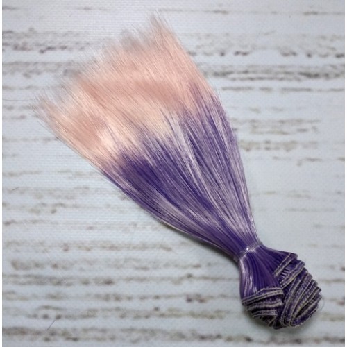 Трессы-прямые (волосы для кукол).цв-фиолетовый-коралл,15 см