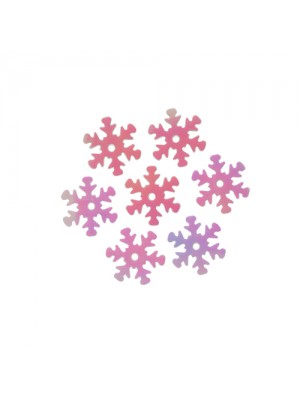 Пайетки 'снежинки',цв-св.розовый перламутр,13 мм- цв-319