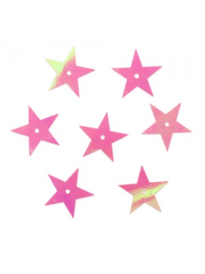 Пайетки звездочки,20мм,розовый голограмма,цв-30