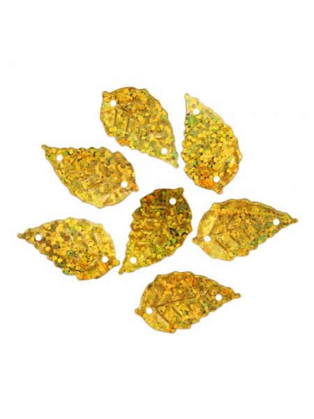 Пайетки "Листочки",10гр,цв-золото голограмма, А200-20