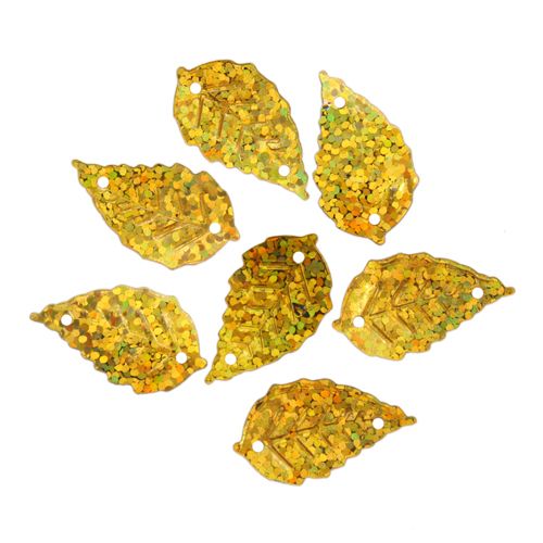 Пайетки "Листочки",10гр,цв-золото голограмма, А200-20