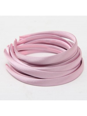 Обруч пластиковый в атласной ленте,10 мм-№5- холодный розовый