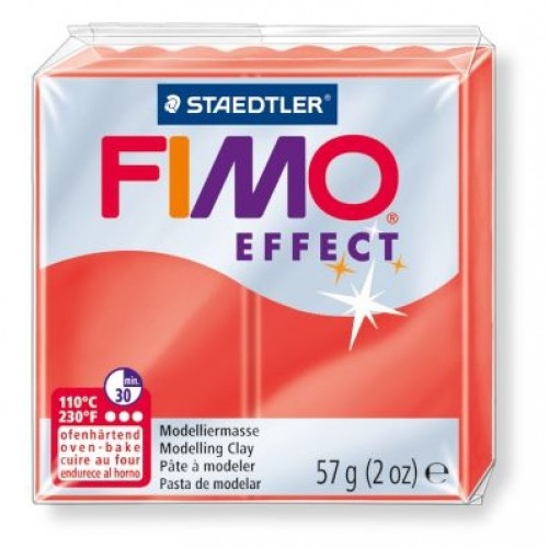 Полимерная глина FIMO effect,57гр,полупрозрачный-красный