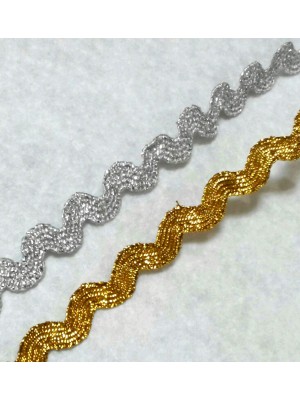 Лента декоративная "зиг-заг"-золото,5 мм -цена за 1 метр