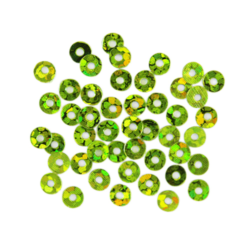 Пайетки плоские -3 мм,10гр,цв-св.-зелёный голограмма, А100-105