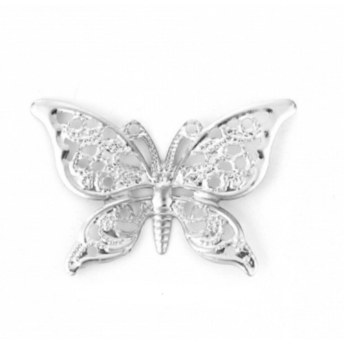 Декоративный элемент,бабочка филигрань,цв-серебро.40*26мм,цена за 1 шт