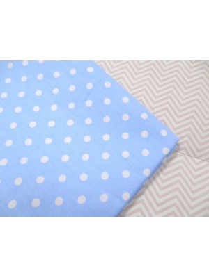 Мерный лоскут(хлопок)-горошки на голубом,50*50 см.цена за отрез