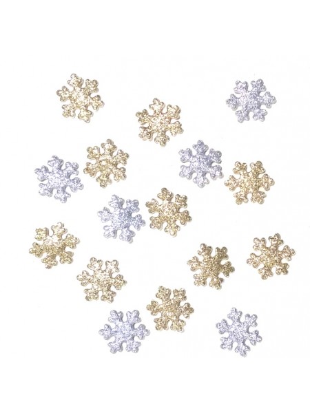 Снежинки глиттерные,цв-серебро,20мм-цена за 10 шт