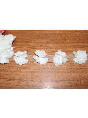 Шифоновые цветы на ленте белые,цена за 1 м